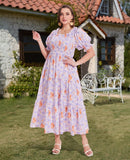Woochic Robe d'été femme boho Longue fluide et chic avec pompons