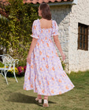 Woochic Robe d'été femme boho Longue fluide et chic avec pompons