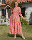 Woochic Robe d'été femme boho Longue fluide et chic avec pompons