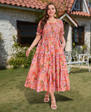 Woochic Robe d'été femme boho Longue fluide et chic avec pompons
