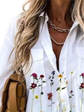 Woochic blouses imprimé à fleurie boho boutonnage avec poches col chemise femme élégant