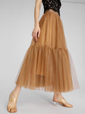 Woochic jupe longue bouffantes tulle taille haute traîne