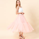 Woochic jupe longue bouffantes tulle taille haute traîne