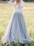 Woochic long bridesmaid skirt puffy tutu tulle elegant woman light gray