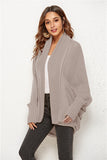 Woochic pull cardigan col droit manches chauve-souris crochet découpes