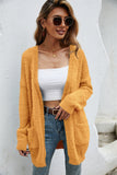 Woochic sweater cardigan straight collar long sleeves crochet cutout