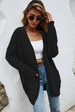 Woochic sweater cardigan straight collar long sleeves crochet cutout