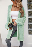 Woochic pull cardigan col en rond manches longue crochet