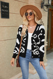 Woochic Leopard Print V-Neck Knitted Cardigan Sweater