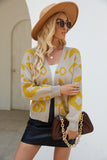 Woochic Leopard Print V-Neck Knitted Cardigan Sweater