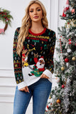 Woochic pull de Noël col en rond motif de renne en jacquard