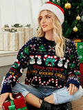 Woochic pull de Noël col rond paillettes motif sapin de Noël   