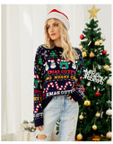 Woochic pull de Noël col rond paillettes motif sapin de Noël   