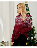 Woochic pull de Noël col haut motif de flocons de neige en jacquard   