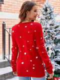 Woochic pull de Noël du Père jacquard lettres brodé, rouge