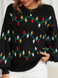 Woochic pull de Noël lâche motif colorés tricoté   