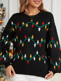 Woochic pull de Noël lâche motif colorés tricoté   