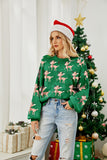 Woochic pull de Noël manches lanternes motif faon   