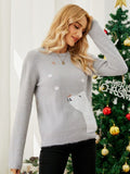 Woochic pull de Noël motif d'ours brodé jacquard   