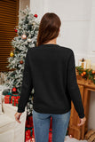 Woochic pull de Noël motif de béquille et d’un nœud brodé sequins scintillants   