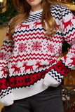 Woochic pull de Noël motif neige col en rond blanc S 