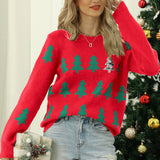 Woochic pull de Noël sapin Noël motif jacquard   