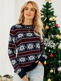 Woochic pull de Noël tricoté motif de flocons de neige   