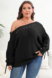 Woochic pull grande taille femme col bateau manches chauve-souris épaules dénudées