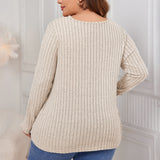 Woochic pull grande taille femme col en V, design