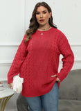 Woochic pull grande taille femme col en rond tissage en forme de losange