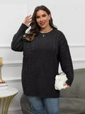 Woochic pull grande taille femme col en rond tissage en forme de losange