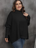 Woochic pull grande taille femme col mi-haut manches chauve-souris