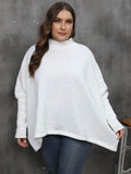 Woochic pull grande taille femme col mi-haut manches chauve-souris