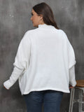 Woochic pull grande taille femme col mi-haut manches chauve-souris