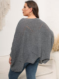 Woochic pull grande taille femme col rond en forme de cape découpé