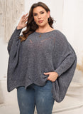 Woochic pull grande taille femme col rond en forme de cape découpé