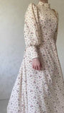 Woochic Floral Pattern Long Sleeve Dress Mid-High Neck Embroidery Fitted Dress