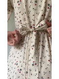 Woochic Floral Pattern Long Sleeve Dress Mid-High Neck Embroidery Fitted Dress