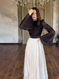 Woochic long sleeve dress fitted waist mercerized design