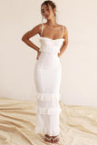 Woochic V-Neck Crochet High Waist Strappy Cocktail Dress