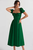 Woochic Long A-Line Cocktail Dress with Slit and Fitted