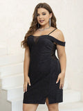 Woochic tulle cocktail dress plus size with straps boat neck