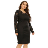 Woochic robe grande taille col en V découpé cintrée