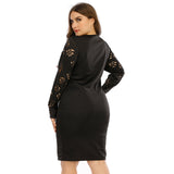 Woochic robe grande taille col en V découpé cintrée