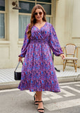 Woochic robe grande taille col en V trapèze cintrée