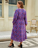 Woochic robe grande taille col en V trapèze cintrée