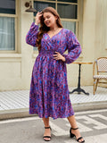 Woochic robe grande taille col en V trapèze cintrée