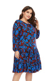 Woochic robe grande taille col en rond imprimé manches longues