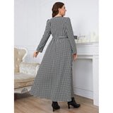 Woochic robe grande taille col en rond trapèze cintrée