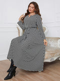 Woochic robe grande taille col en rond trapèze cintrée